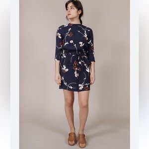 GANNI Dalton Crepe Floral Mini Dress